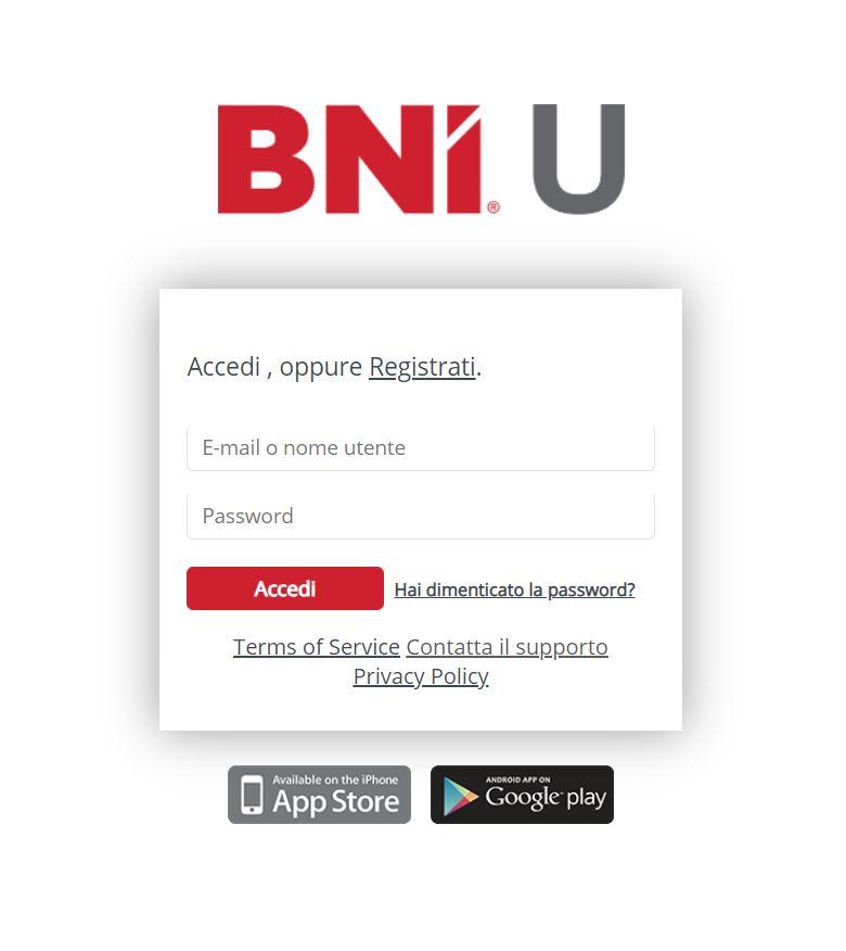 Accedi a BNI University Accedi a BNI University